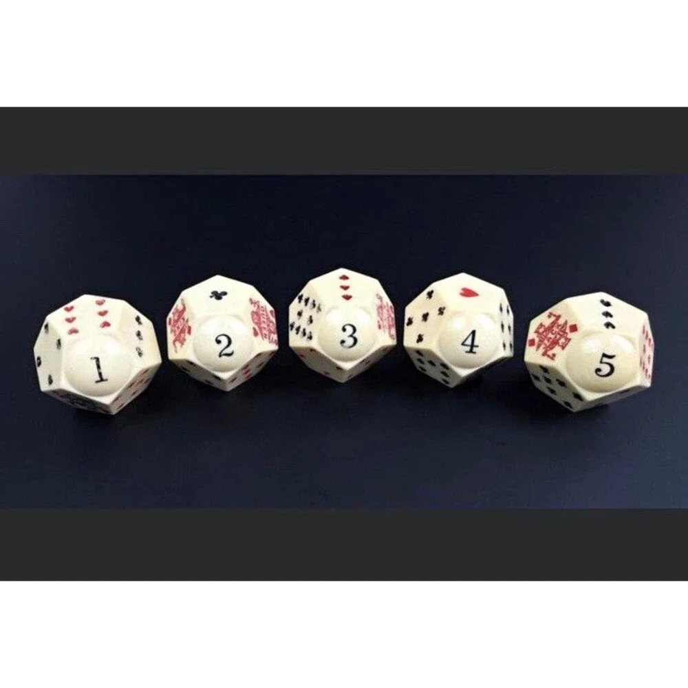 Rare California Montana Poker Dice Complete Set of 5 Antique Gambling Dice